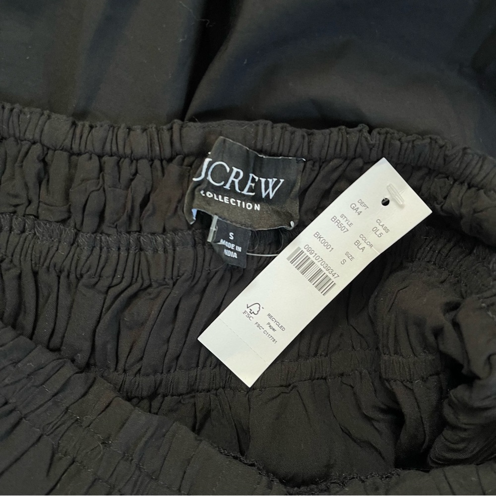 J Crew Collection Black Cotton Poplin Maxi Dress V Neck Double Strap Size Small - Picture 4 of 4
